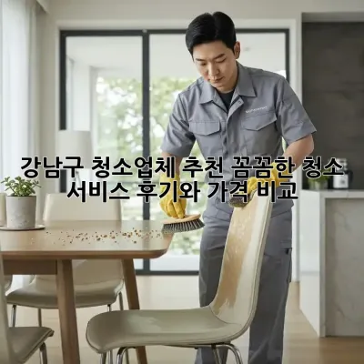 강남구 청소업체 추천: 꼼꼼한 청소 서비스 후기와 가격 비교