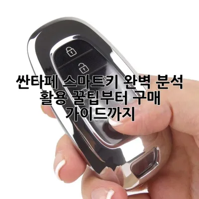 싼타페 스마트키 완벽 분석: 활용 꿀팁부터 구매 가이드까지 🔑