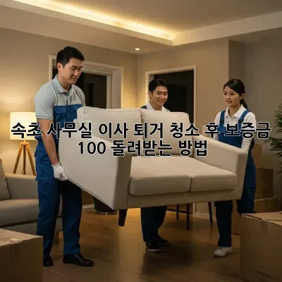 속초 사무실 이사? 퇴거 청소 후 보증금 100% 돌려받는 방법!