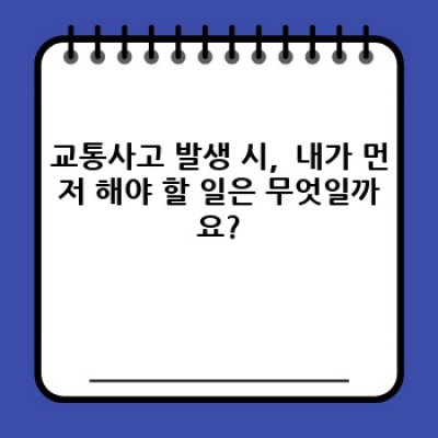 교통사고 발생 시, 내가 꼭 알아야 할 모든 것:  피해자 & 가해자를 위한 완벽 가이드